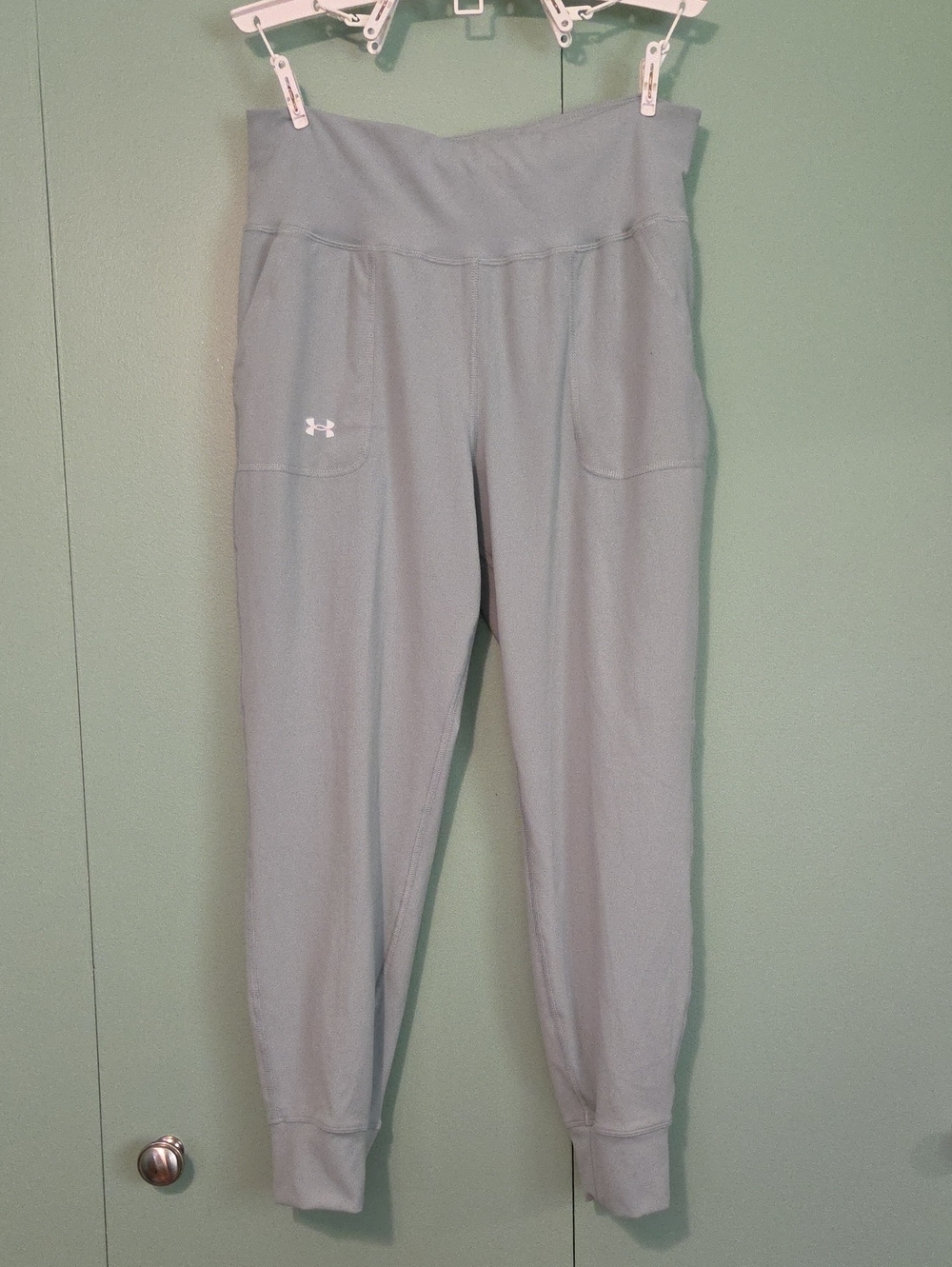 Nwt Under Armour Mint Light Blue High-Rise Jogger Pants Size Large